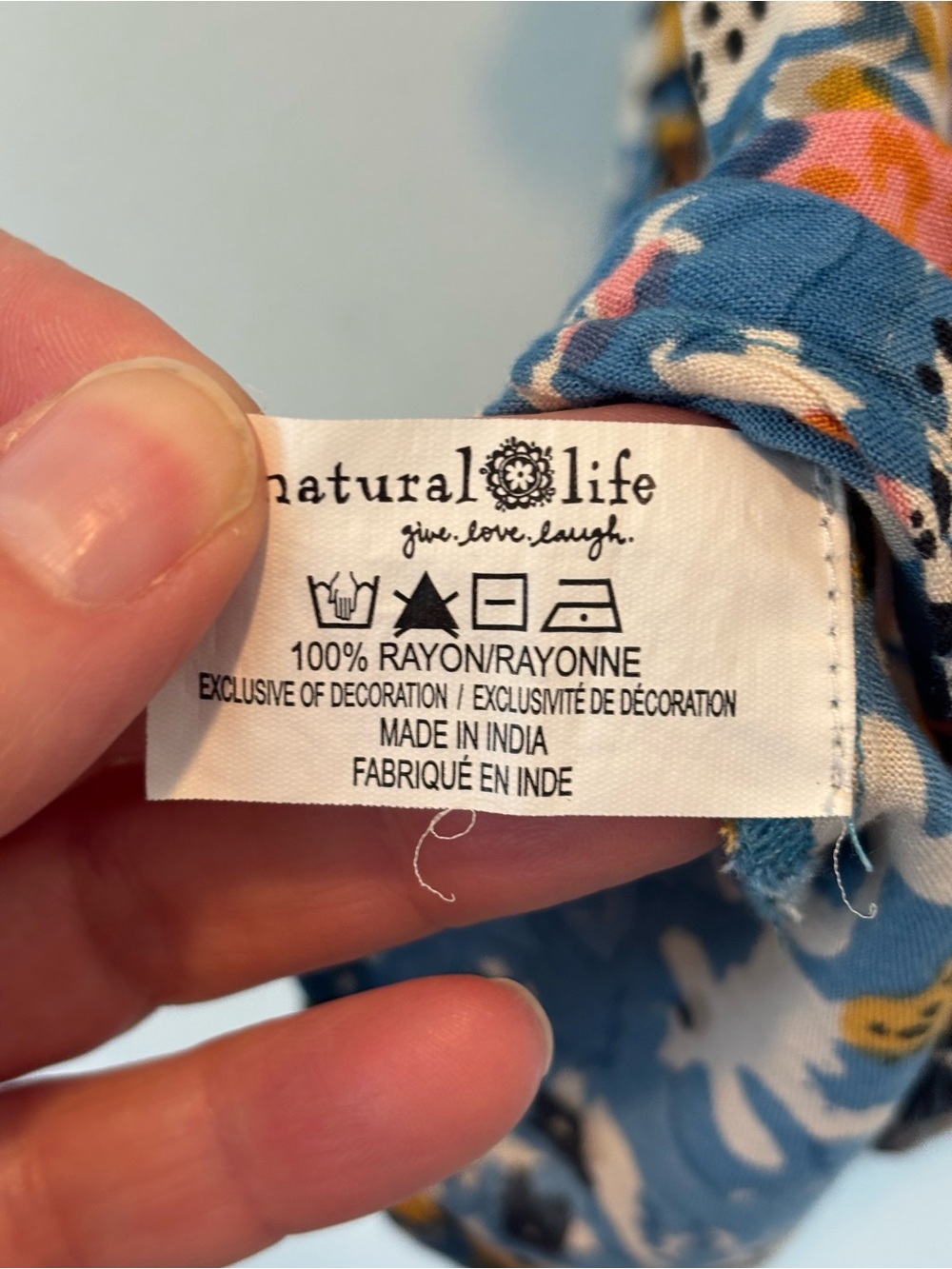 NATURAL LIFE Blue Floral Embroidered Spaghetti Strap Camisole - Picture 4 of 4